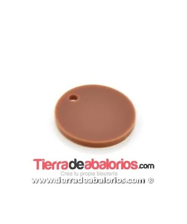 Colgante Metacrilato Moneda 19mm, Marrón