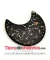 Colgante Metacrilato Media Luna 40x32mm, Negro Gliter