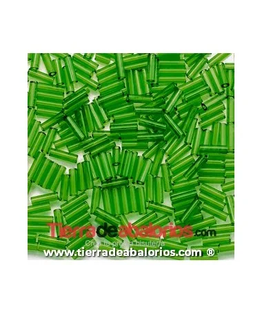 Canutillo 7x2mm Agujero 0,6mm, Verde Hierba