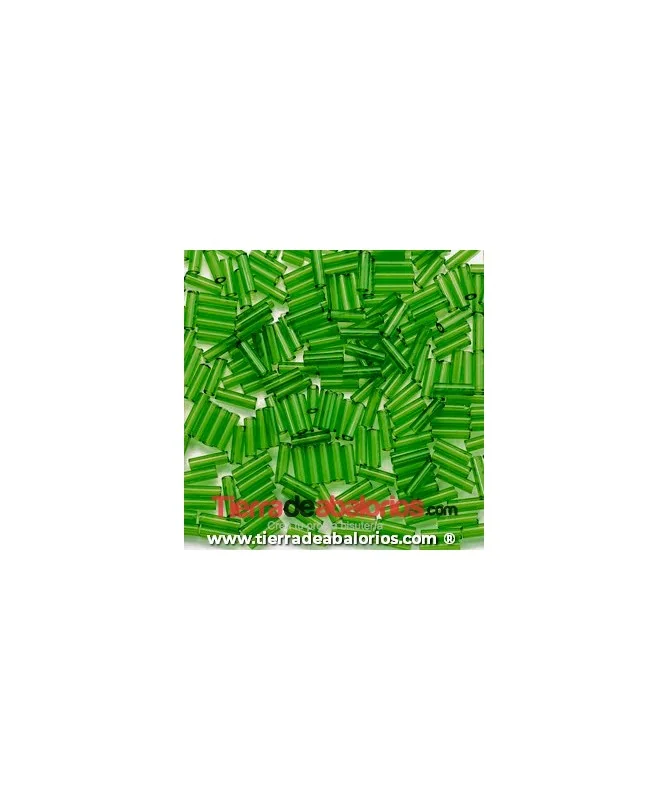 Canutillo 7x2mm Agujero 0,6mm, Verde Hierba Canutillo 7x2mm Agujero 0,6mm, Verde Hierba