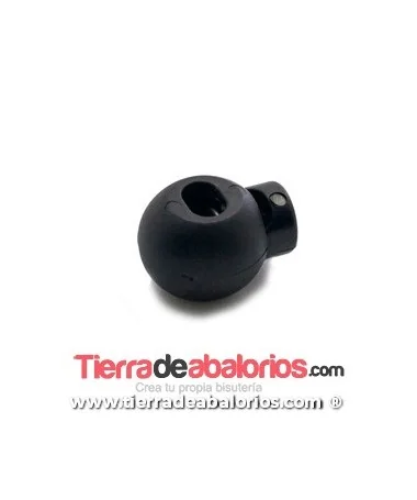 Tope Pasa Cordón 18x12mm Agujero 5mm, Negro