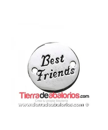 Conector Moneda 15mm Best Friends, Plata de Ley Conector Moneda 15mm Best Friends, Plata de Ley