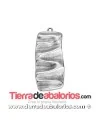 Colgante Rectangular Ondulado 39x17mm, Plateado