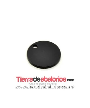 Colgante Metacrilato Moneda 19mm, Negro