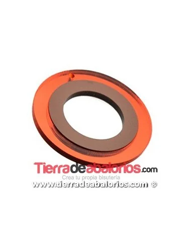 Colgante Metacrilato Aro 48mm, Naranja y Marrón