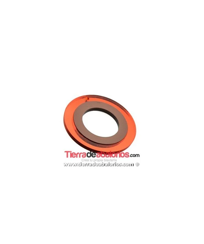 Colgante Metacrilato Aro 48mm, Naranja y Marrón