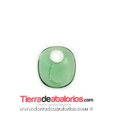 Colgante Metacrilato Oval 18x16mm Agujero 5,3mm, Verde