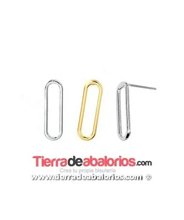 Pendiente Rectangular 20x6mm, Dorado