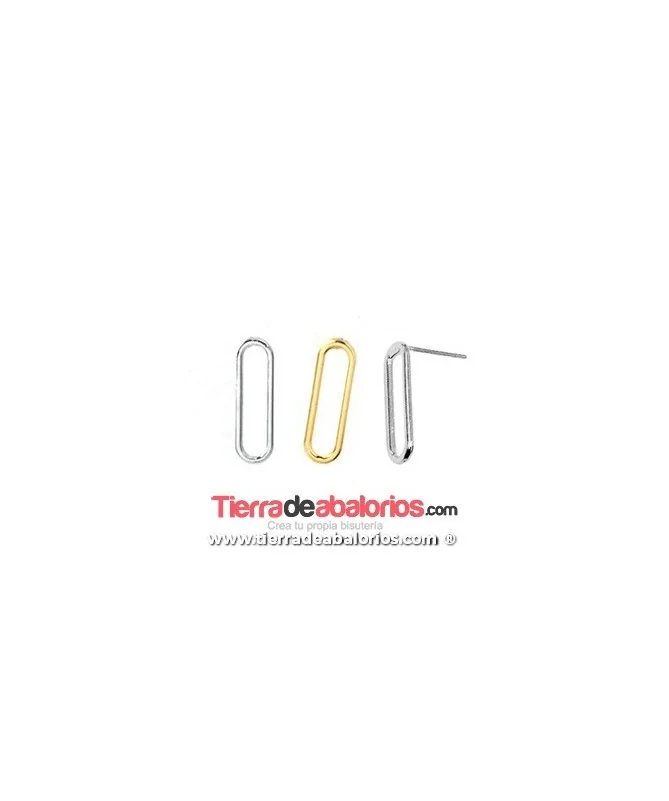 Pendiente Rectangular 20x6mm, Dorado