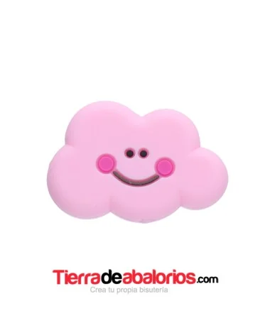 Nube de Silicona 30x20mm Agujero 2mm, Rosa
