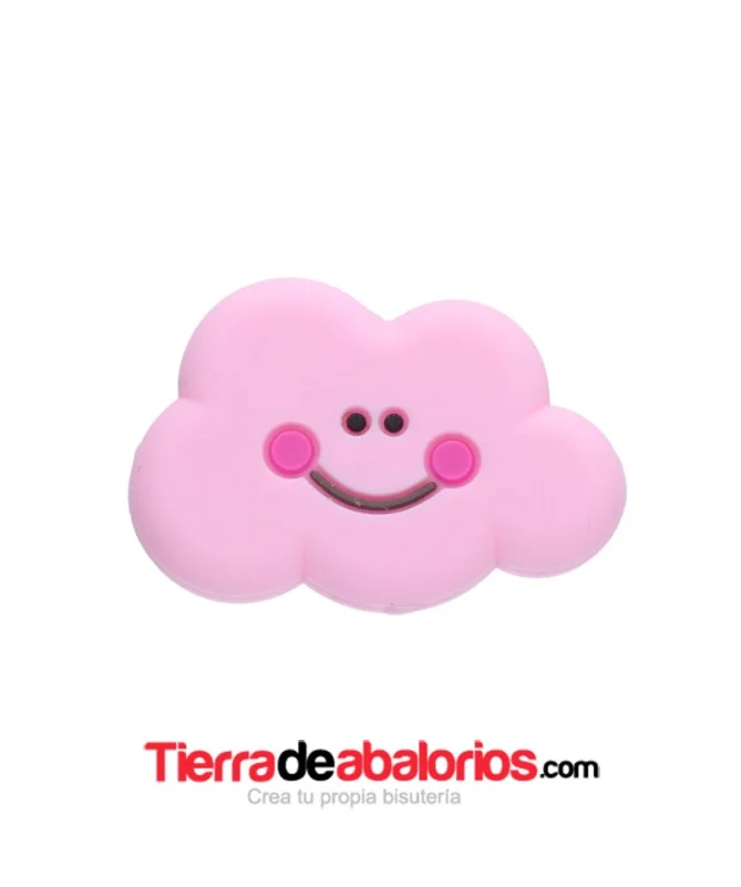 Nube de Silicona 30x20mm Agujero 2mm, Rosa