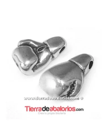 Colgante Guantes de Boxeo 21x12mm Agujero 2,5mm, Plateado