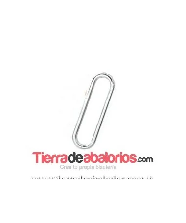 Pendiente Rectangular 20x6mm, Plateado Rodio