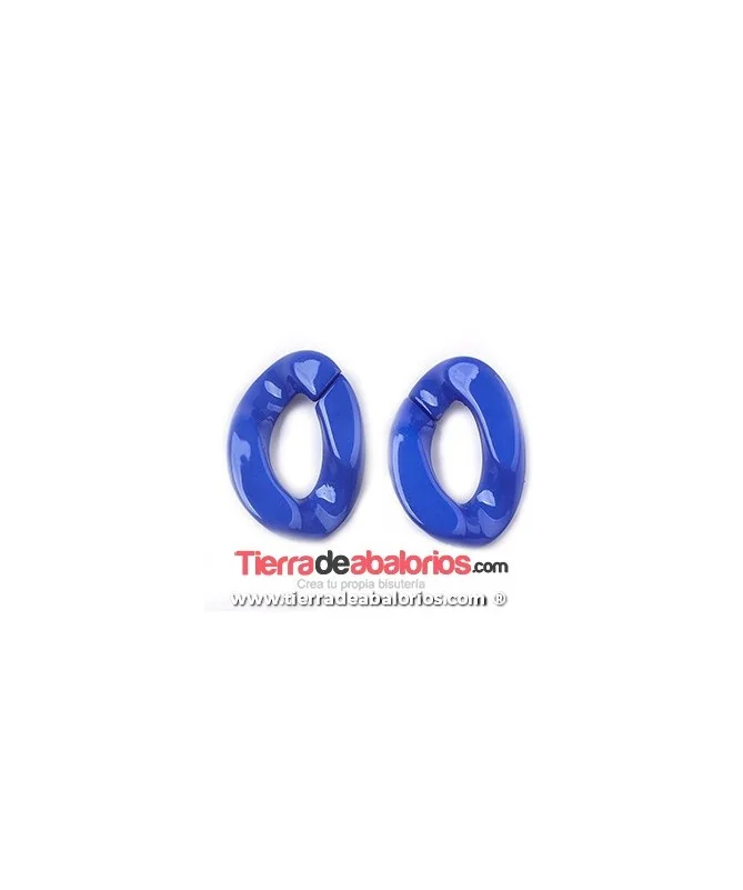 Eslabón Acrílico 28x20mm Azul Eléctrico