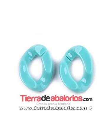 Eslabón Acrílico 28x20mm Turquesa Pastel Eslabón Acrílico 28x20mm Turquesa Pastel