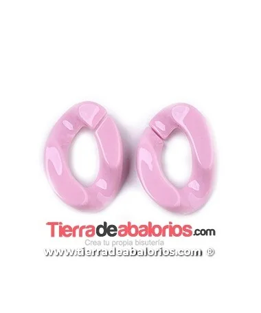 Eslabón Acrílico 28x20mm Rosa Palo Eslabón Acrílico 28x20mm Rosa Palo