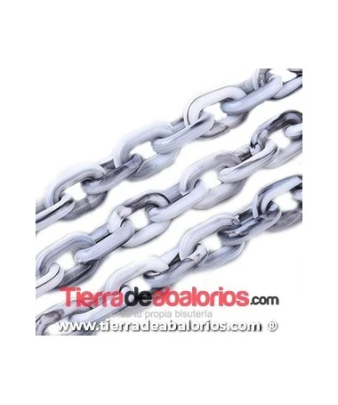 Eslabón Acrílico 15X10mm Blanco Howlita