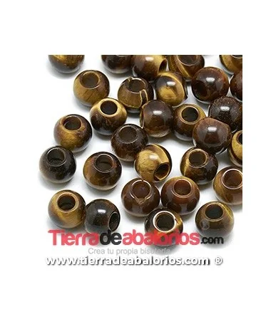 Ojo de Tigre Bola 12x10mm Agujero 5mm Ojo de Tigre Bola 12x10mm Agujero 5mm