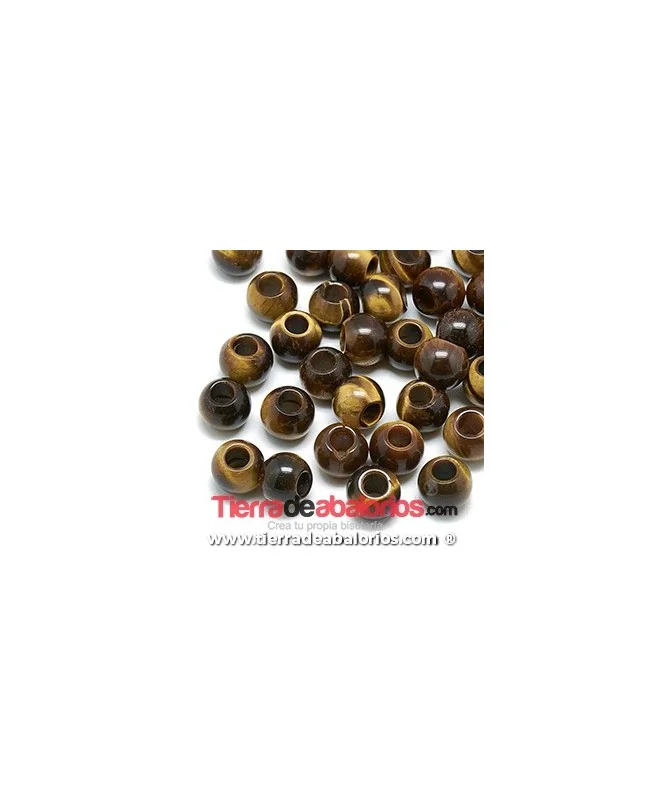 Ojo de Tigre Bola 12x10mm Agujero 5mm Ojo de Tigre Bola 12x10mm Agujero 5mm