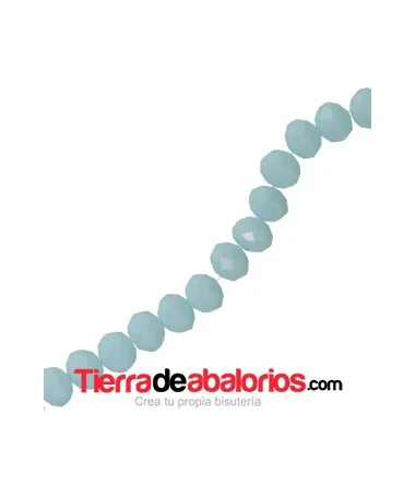 Bola Rondel 6x5mm Agujero 1mm Celeste Opal