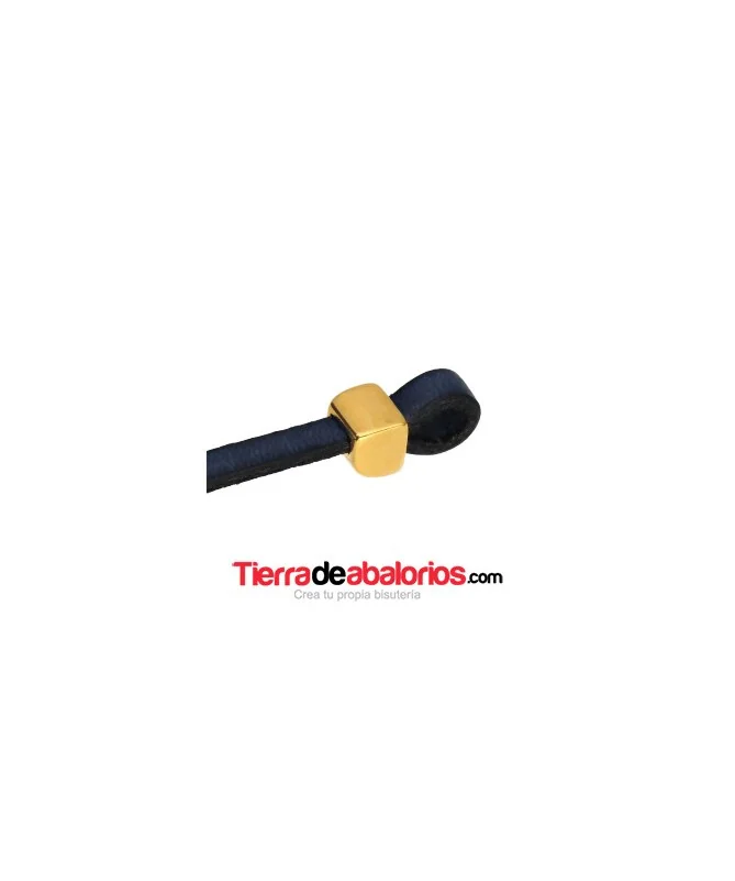 Terminal para Cuero Plano de 5mm, Dorado