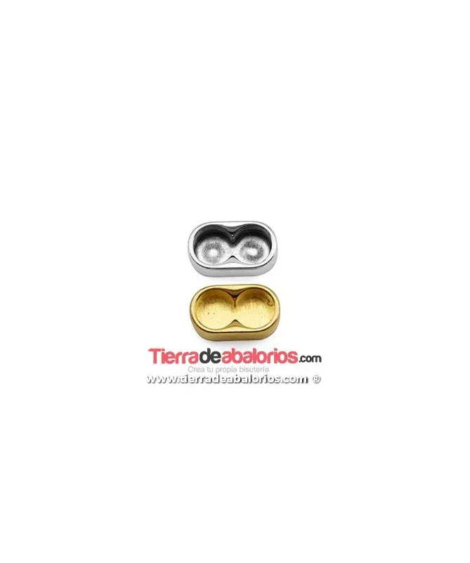 Terminal Doble 24x10mm 2 Agujeros de 10mm, Dorado