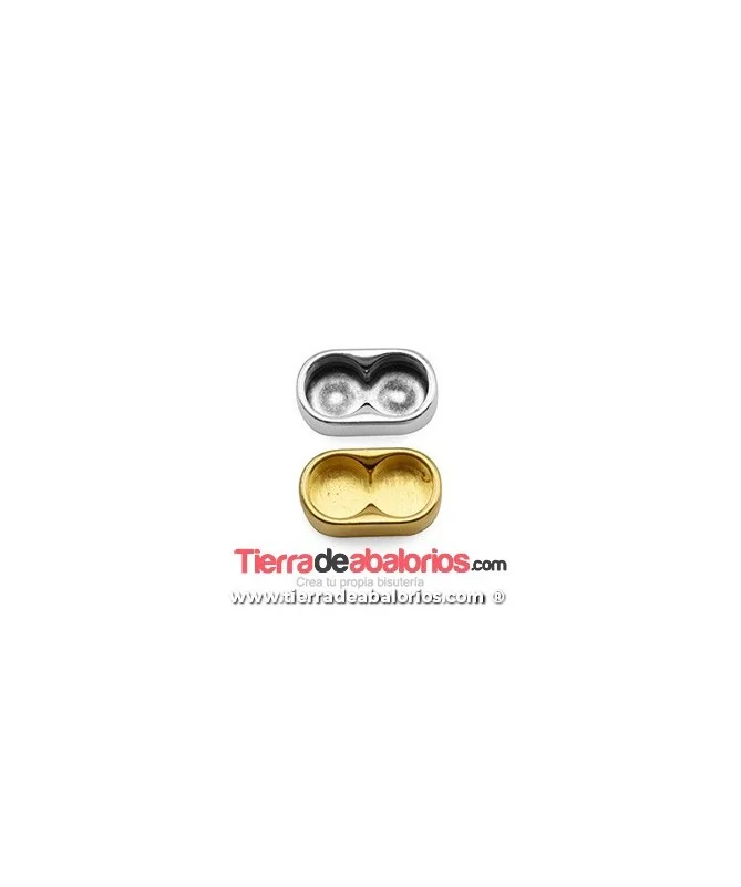 Terminal Doble 24x10mm 2 Agujeros de 10mm, Dorado