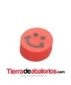 Entrepieza Arcilla Cara Feliz 10x5mm, Rojo