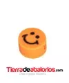 Entrepieza Arcilla Cara Feliz 10x5mm, Naranja Flúor