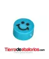 Entrepieza Arcilla Cara Feliz 10x5mm, Turquesa