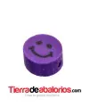 Entrepieza Arcilla Cara Feliz 10x5mm, Púrpura