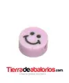 Entrepieza Arcilla Cara Feliz 10x5mm, Lila