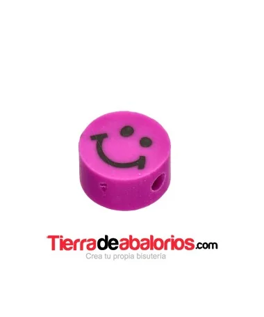 Entrepieza Arcilla Cara Feliz 10x5mm, Violeta
