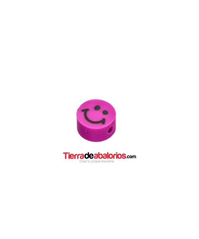 Entrepieza Arcilla Cara Feliz 10x5mm, Violeta