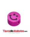Entrepieza Arcilla Cara Feliz 10x5mm, Violeta