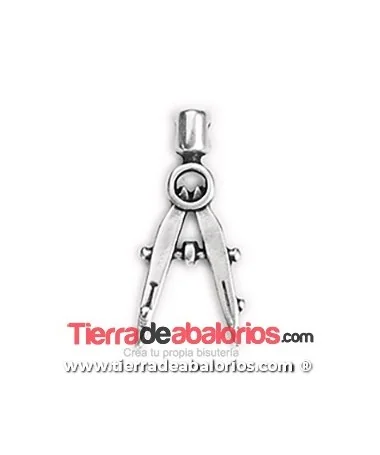 Colgante Compás 28x12mm, Plateado Colgante Compás 28x12mm, Plateado