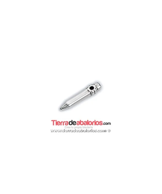 Colgante Lapiz 24x5mm, Plateado
