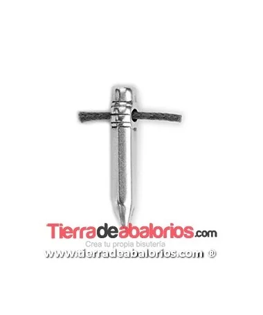 Colgante Lapiz 24x5mm, Plateado