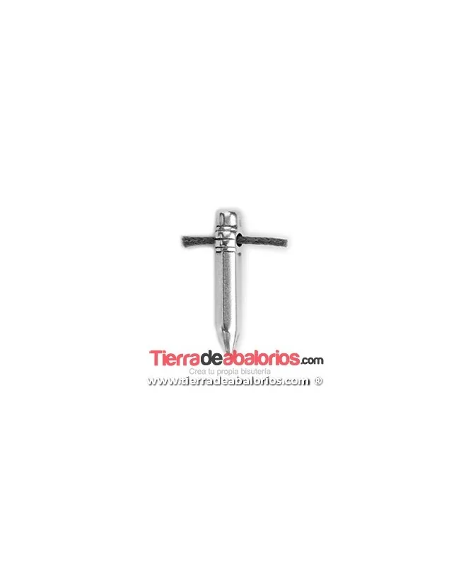 Colgante Lapiz 24x5mm, Plateado