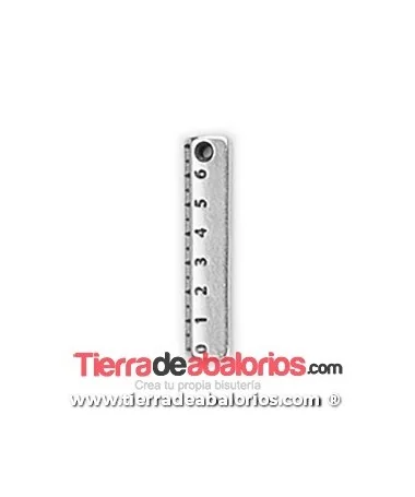 Colgante Regla 25x6mm, Plateado