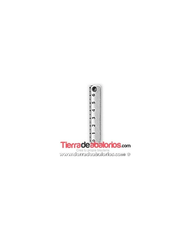 Colgante Regla 25x6mm, Plateado