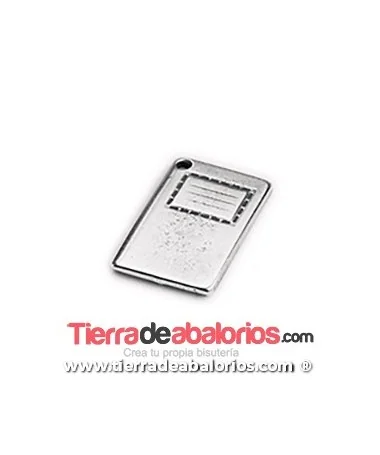 Colgante Cuaderno Escuela 20x13mm, Plateado