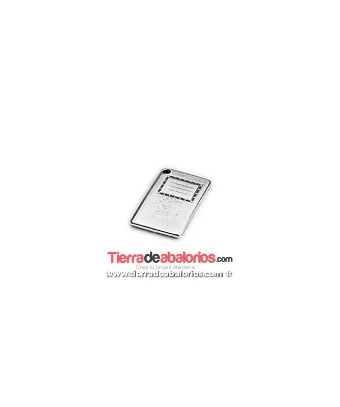 Colgante Cuaderno Escuela 20x13mm, Plateado