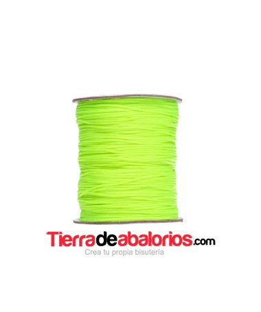 Cordón de Algodón Trenzado Brillante 1mm - Verde Flúor