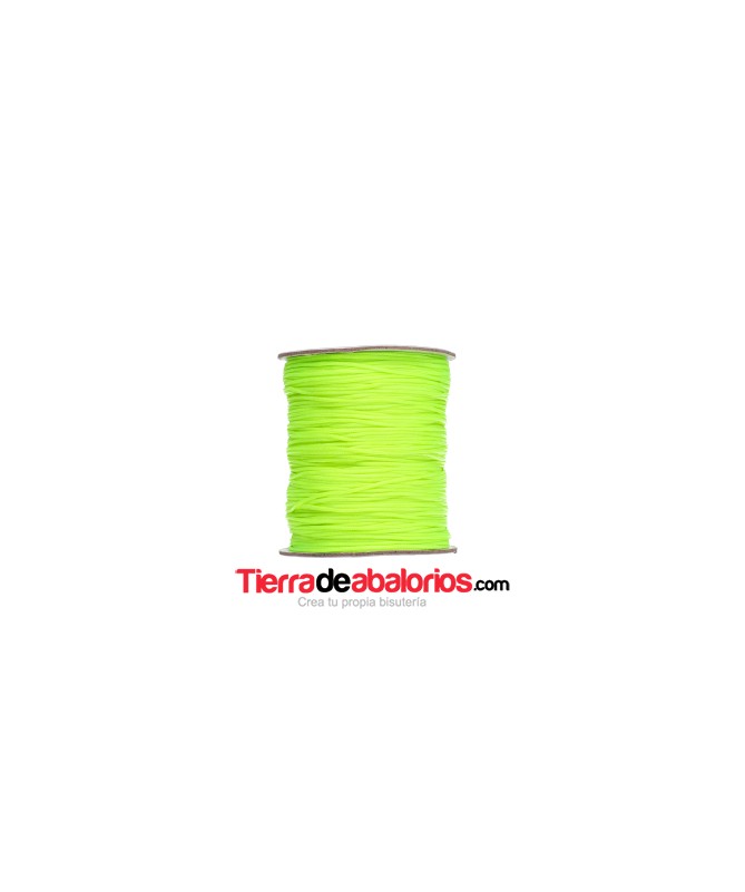 Cordón de Algodón Trenzado Brillante 1mm - Verde Flúor