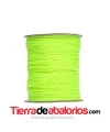 Cordón de Algodón Trenzado Brillante 1mm - Verde Flúor