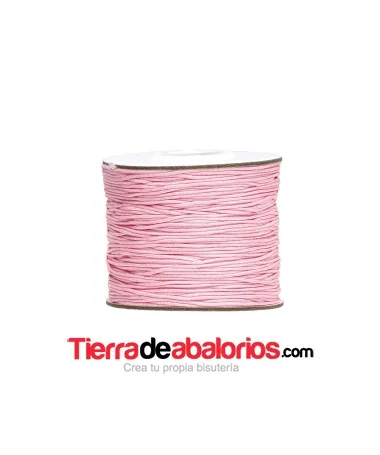 Cordón de Algodón Trenzado Brillante 0,7mm Rosa Claro