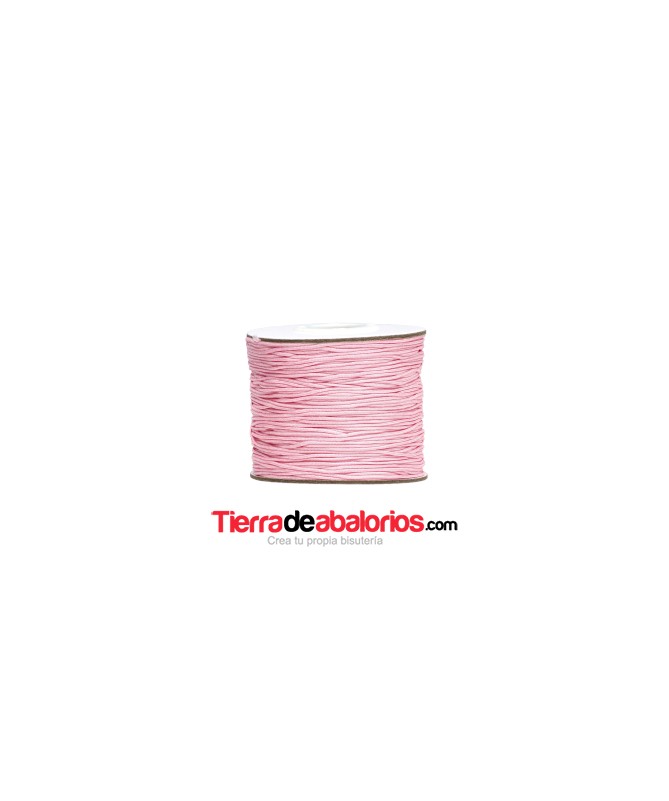 Cordón de Algodón Trenzado Brillante 0,7mm Rosa Claro