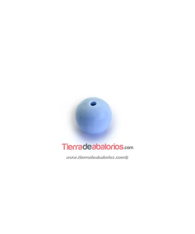 Bola de Silicona 12mm Agujero 2,2mm, Azul Claro Pastel