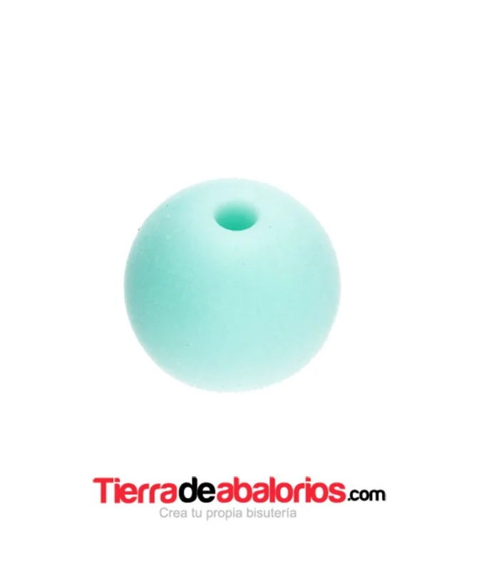 Bola de Silicona 12mm Agujero 2,2mm, Verde Pastel